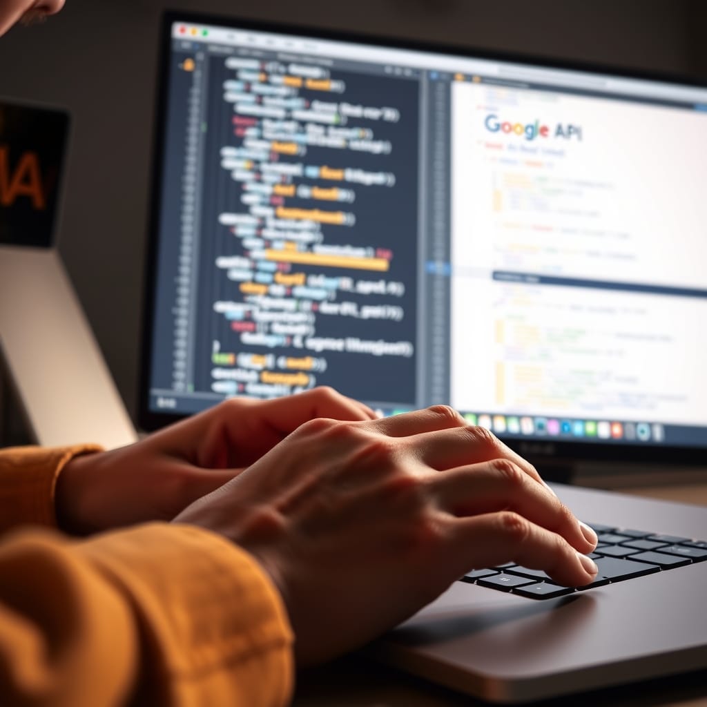 Developer writing Swift code in Xcode to integrate Google Gemini AI models into an application.
