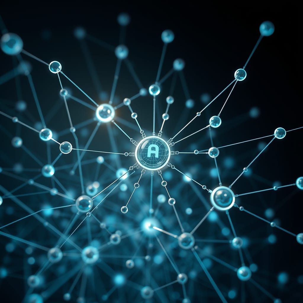 Visual representation of secure and intelligent AI agent networks
